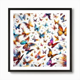 Many Colorful Butterflies Art Print