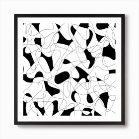 Abstract Black And White Pattern 7 Art Print