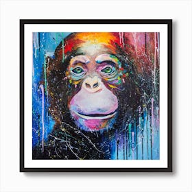 I'm Chimp Animal Monkey Painting  Art Art Print