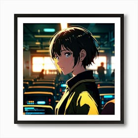 Anime Girl Standing In A Room Art Print