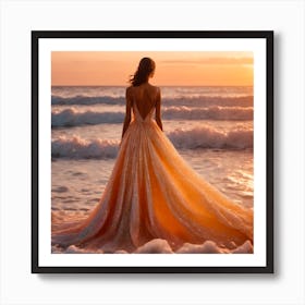 Sunset On The Beach 1 Art Print