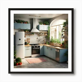 Isometric Kitchen 8 Art Print