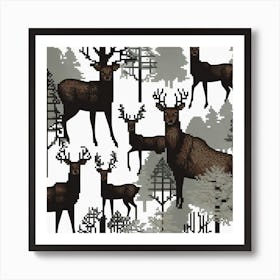 Deer In The Forest 20 Art Print