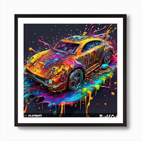 Paint Splashed Car Art Print