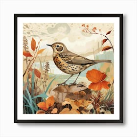 Bird In Nature Hermit Thrush 4 Art Print