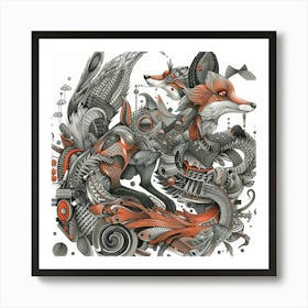 Foxes 2 Art Print