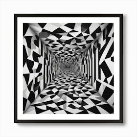 Black and White Abstract Art 122 Art Print