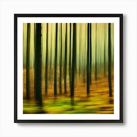 Blurred Forest , abstract painting of forest Art Print