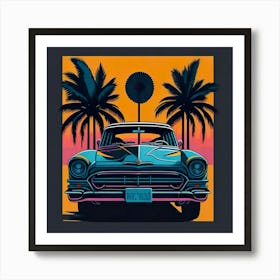 Car Colored Artwork Of Graphic Design Flat (46) Art Print