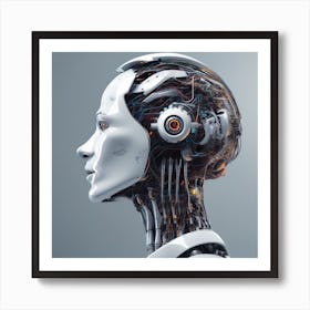 Robot Head 7 Art Print