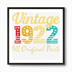 Born In 1922 100 Years Old Made In 1922 100th Birthday Poster