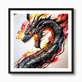 Dragon Drawing 3 Art Print