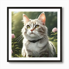 Cat In The Grass 1 Art Print