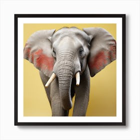 Elephant With Red Tusks Art Print