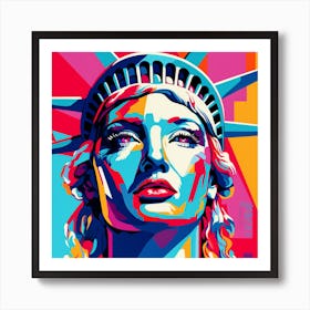 Statue Of Liberty in pop-up colors Art Print