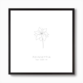 Poinsettia Birth Flower Square Art Print