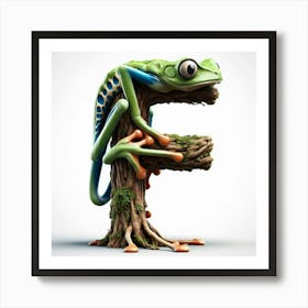 Funny Alpabet - F (Frog) Art Print