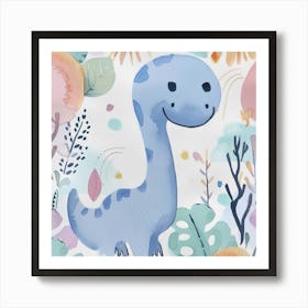 Cute Muted Pastel Maiasaura Dinosaur  3 Art Print