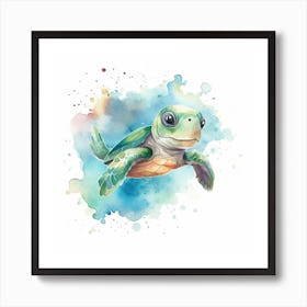 Baby Sea Turtle Watercolour 0 Art Print