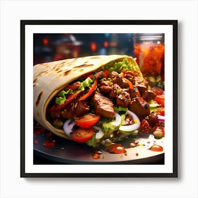 Shawarma sandwich Art Print