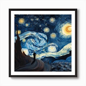 Stellar Harmony: Galactic Paint Elegance Art Print