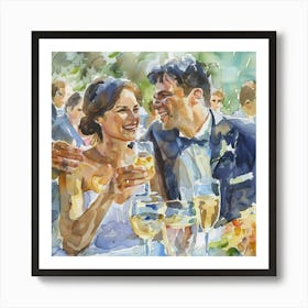 Watercolor Wedding Reception Toast 1718374453 4 Art Print