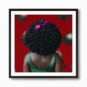 Afro Christmas Girl 004 Art Print