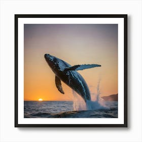 Humpback Whale Leaping 4 Art Print