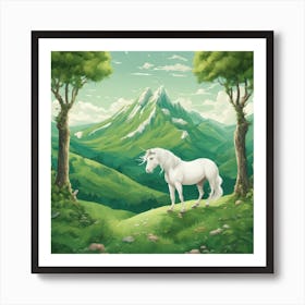 590650 Green Mountains In The Middle Of A Green Land With Xl 1024 V1 0 Art Print