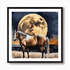 Poornima & Horse Art Print