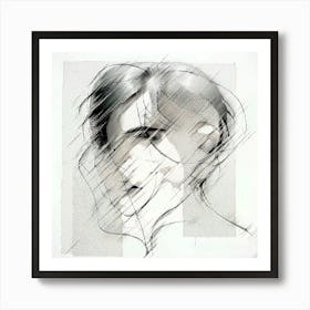 Abstract Woman'S Face Art Print