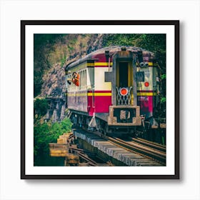 The Monk On The Train Square Art Print