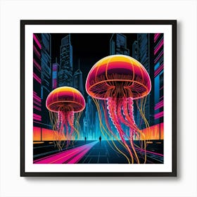 Jellyfish In The City Art Print