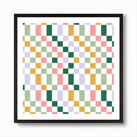 Checkered Nostalgic Square Art Print