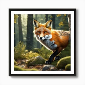 Fox In The Forest 93 Art Print