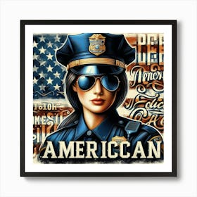 American Police Officer 6 Art Print