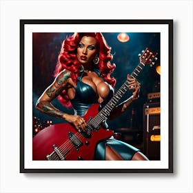 Red Haired Rocker 2 Art Print