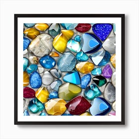 Colorful Gemstones Background Art Print