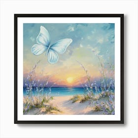 Butterfly On The Beach 3 Art Print