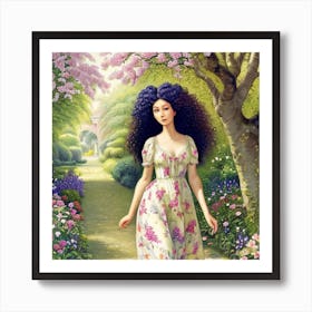 Girl In A Garden 8 Art Print