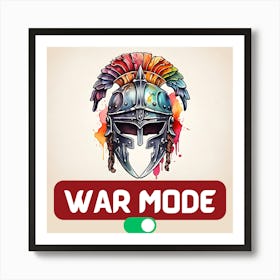 War Mode On: Bold Spartan Warrior Helmet Design for Fighters & Gamers Poster