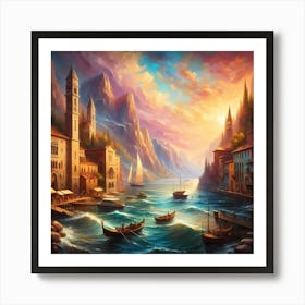 Sunset In Venice 1 Art Print