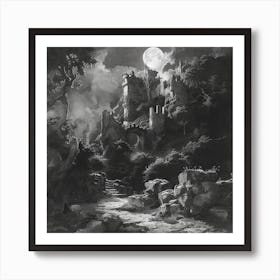 Castle At Night 1 Art Print