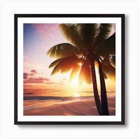 Sunset At The Beach 205 Art Print