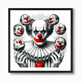Clown Juggler Art Print