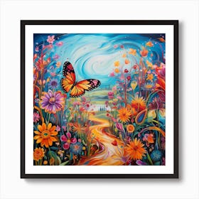 Butterfly In The Garden Art Print