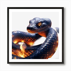 Snake On Fire Art Print