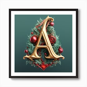 Christmas Letter A Art Print