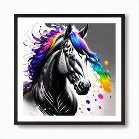 Rainbow Horse 4 Art Print