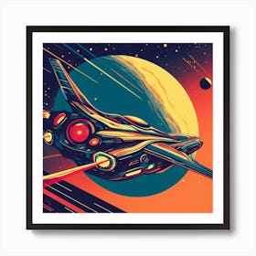 Spaceship In Space 6 Art Print